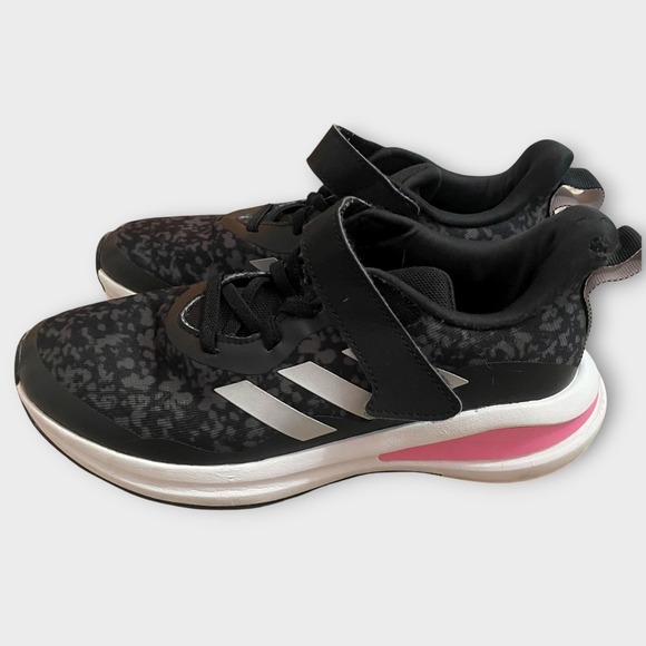 Adidas Fortarun Running Shoe Black Silver Metallic Bliss Pink Kids Sneakers 3 - Picture 7 of 10